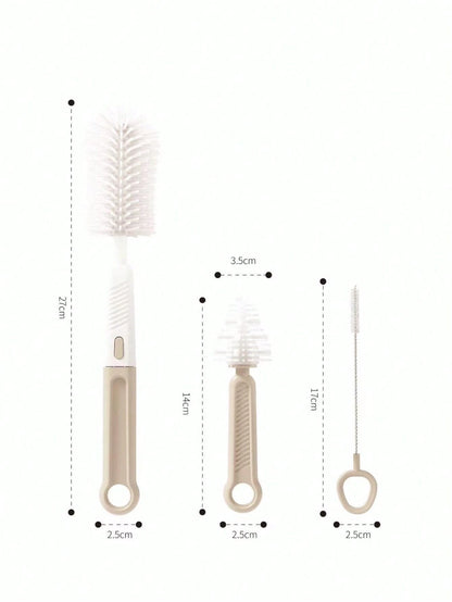 Baby Silicone Bottle Brush, Pacifier Brush, Straw Cleaning Tool, Bottle Mouth Brush, 6-In-1 Set