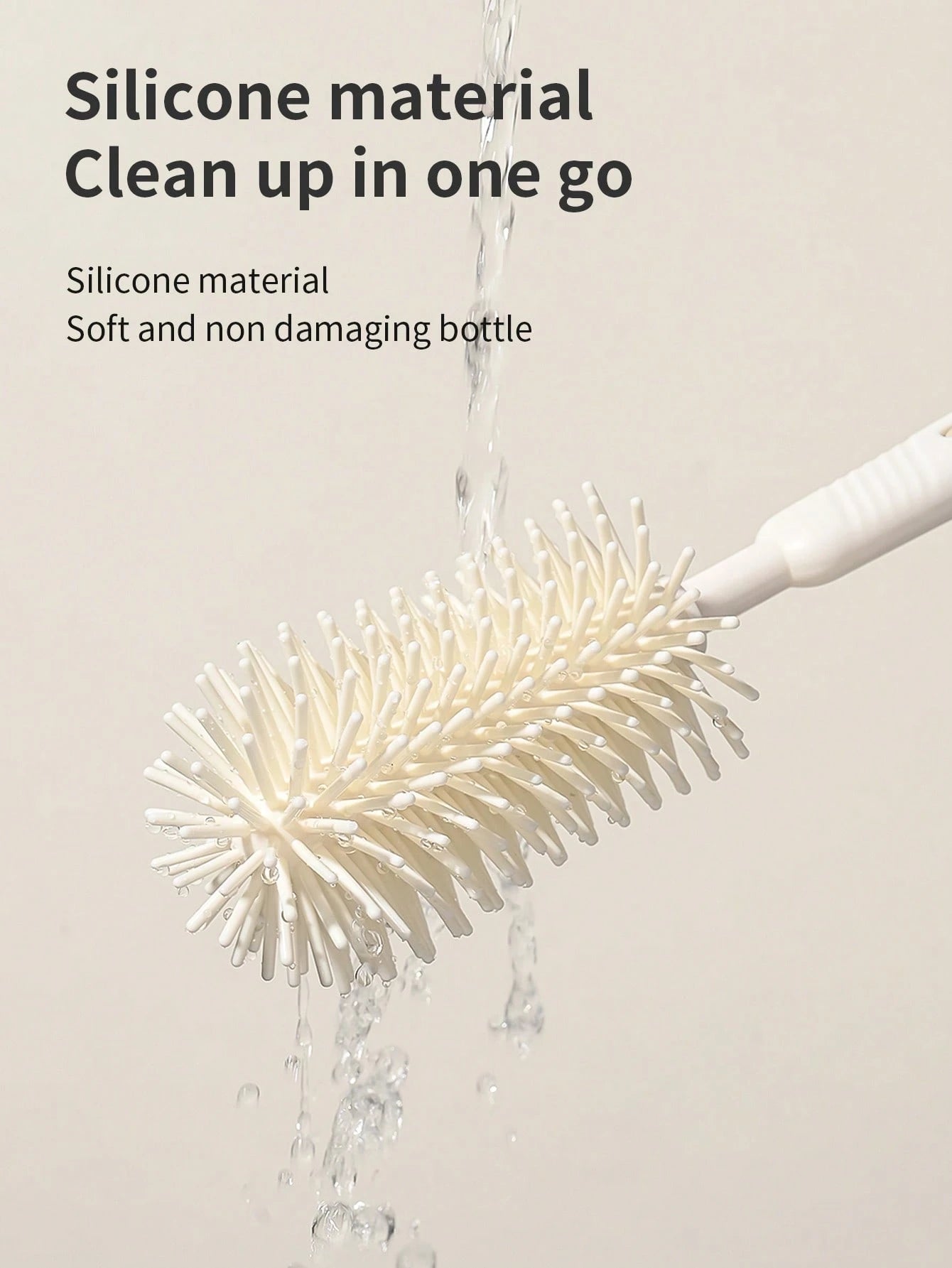 Baby Silicone Bottle Brush, Pacifier Brush, Straw Cleaning Tool, Bottle Mouth Brush, 6-In-1 Set