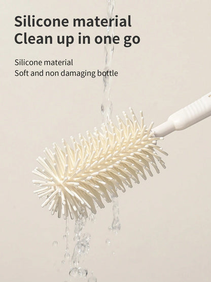 Baby Silicone Bottle Brush, Pacifier Brush, Straw Cleaning Tool, Bottle Mouth Brush, 6-In-1 Set