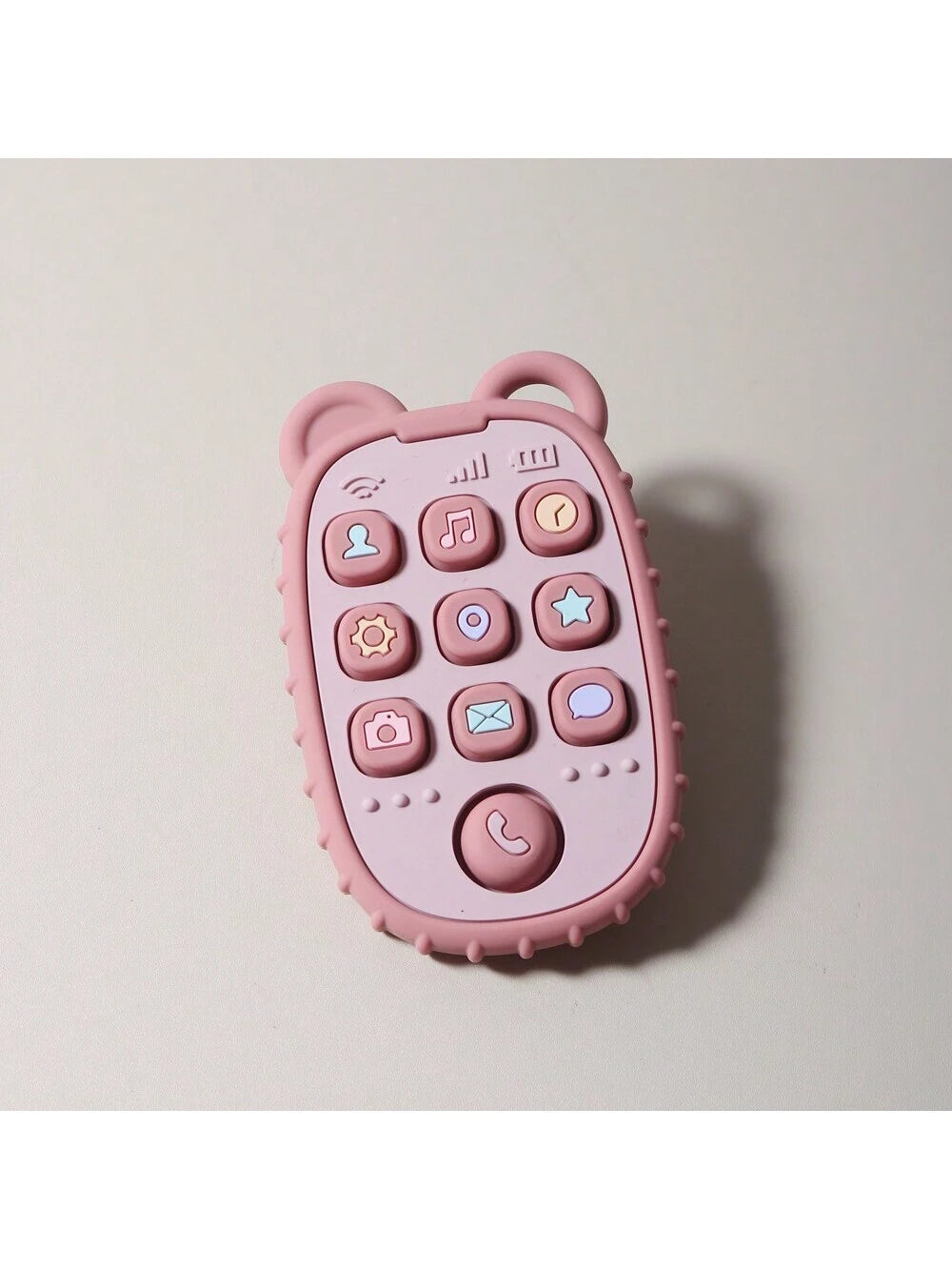 Baby Silicone Teether Sensory Toy With Mobile Phone Shape