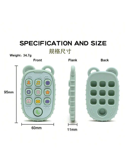 Baby Silicone Teether Sensory Toy With Mobile Phone Shape