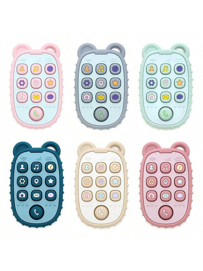 Baby Silicone Teether Sensory Toy With Mobile Phone Shape