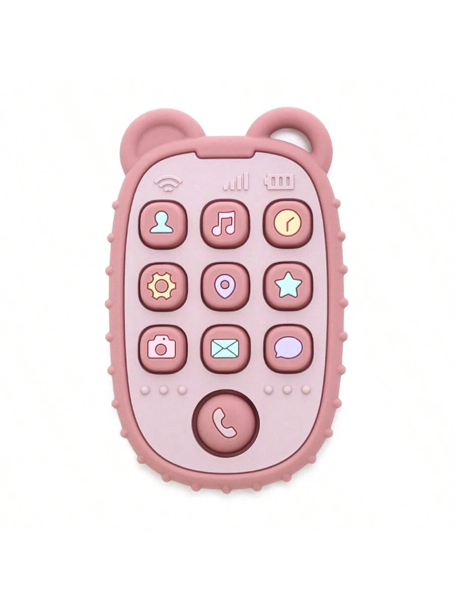 Baby Silicone Teether Sensory Toy With Mobile Phone Shape