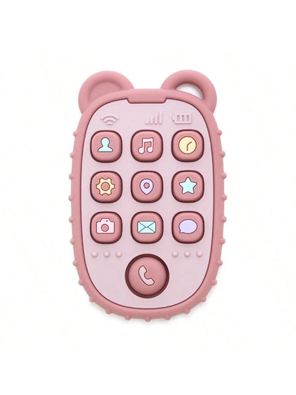 Baby Silicone Teether Sensory Toy With Mobile Phone Shape