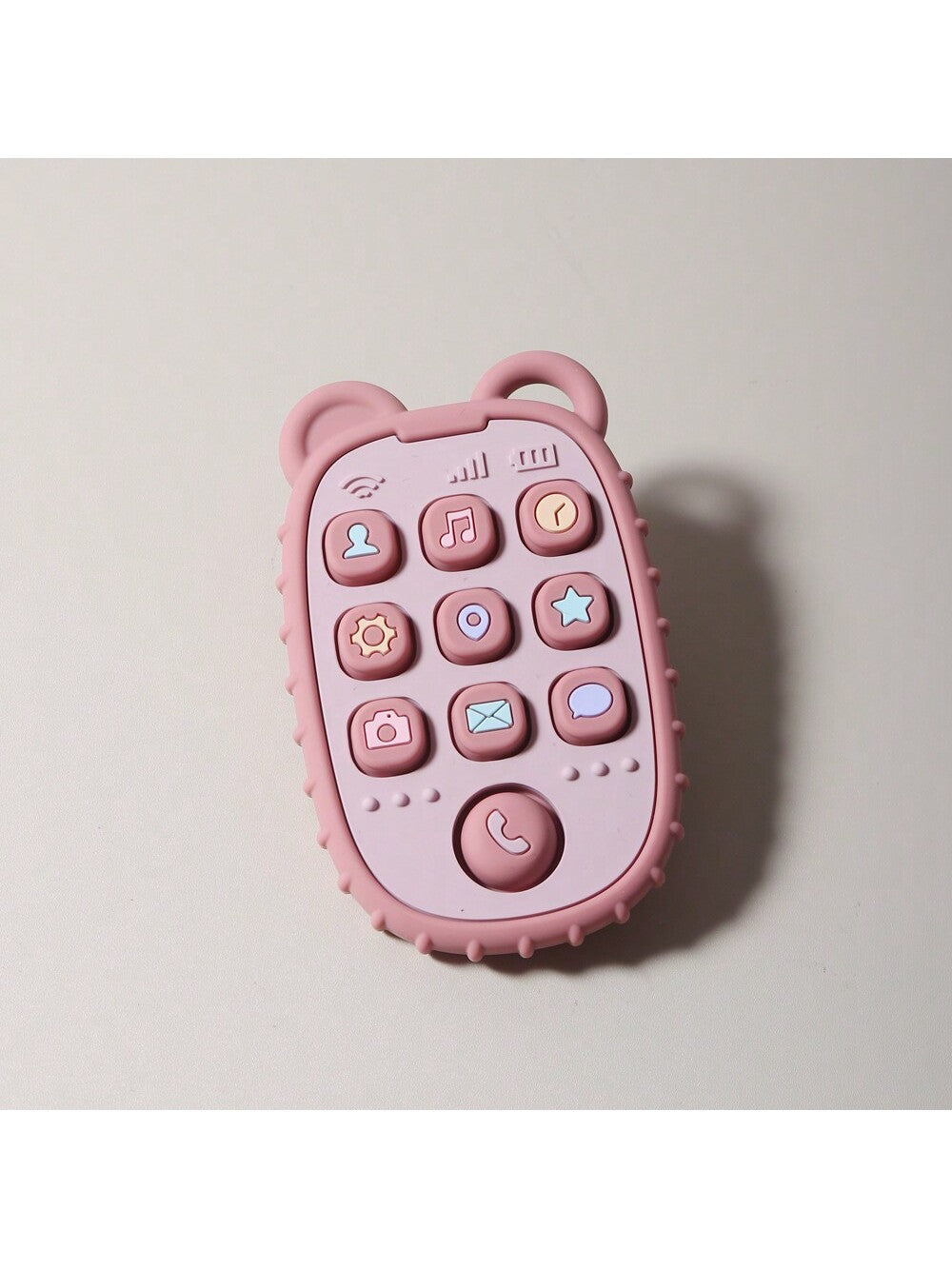Baby Silicone Teether Sensory Toy With Mobile Phone Shape