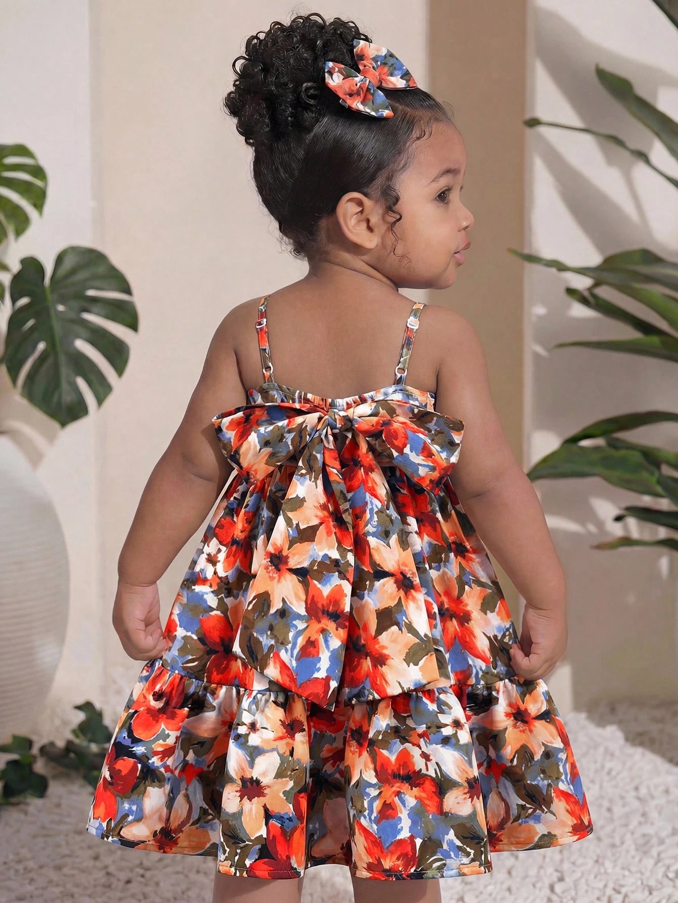 Babygirl Cute Summer Casual Vacation Floral Print Camisole Dress