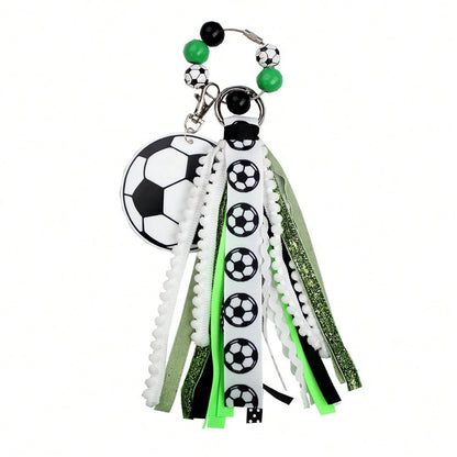 Back To School Cheerleader Charm, Soccer Keychain Accessory