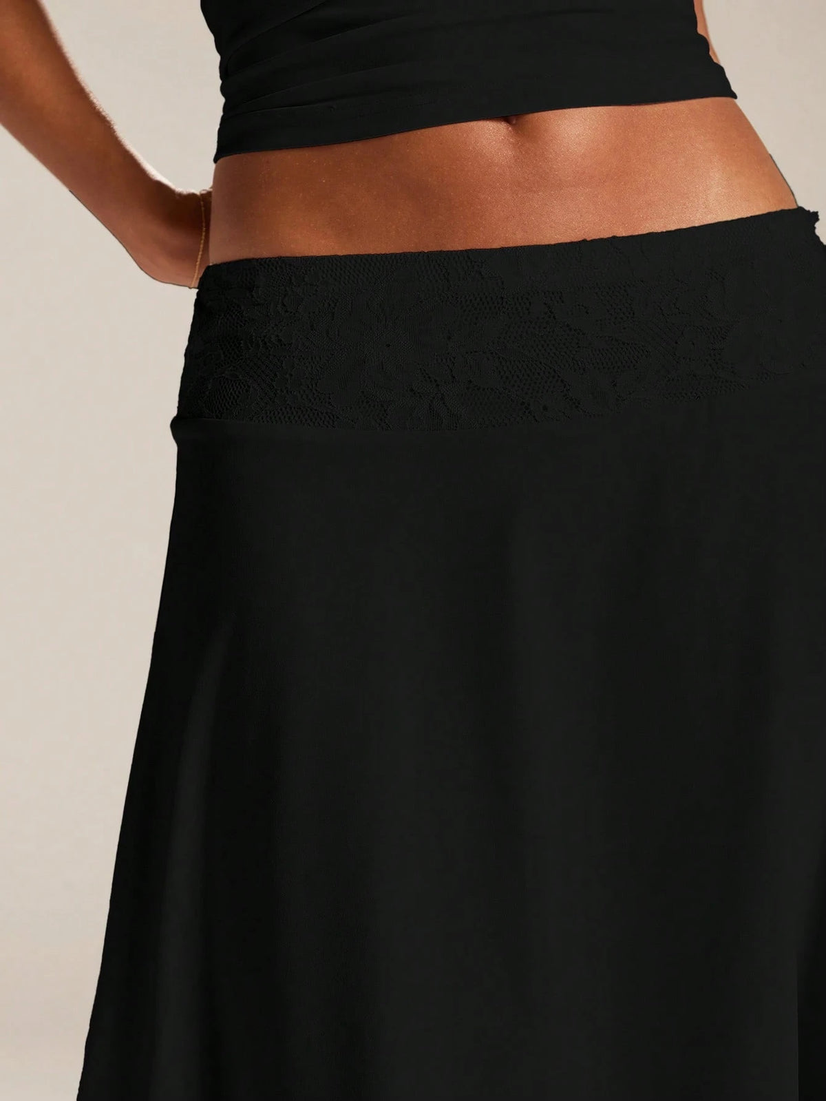 BAE Women's Elegant Casual Solid Color Asymmetrical Skirt