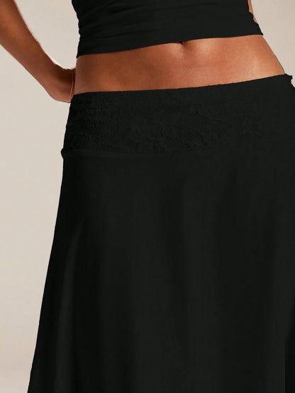 BAE Women's Elegant Casual Solid Color Asymmetrical Skirt
