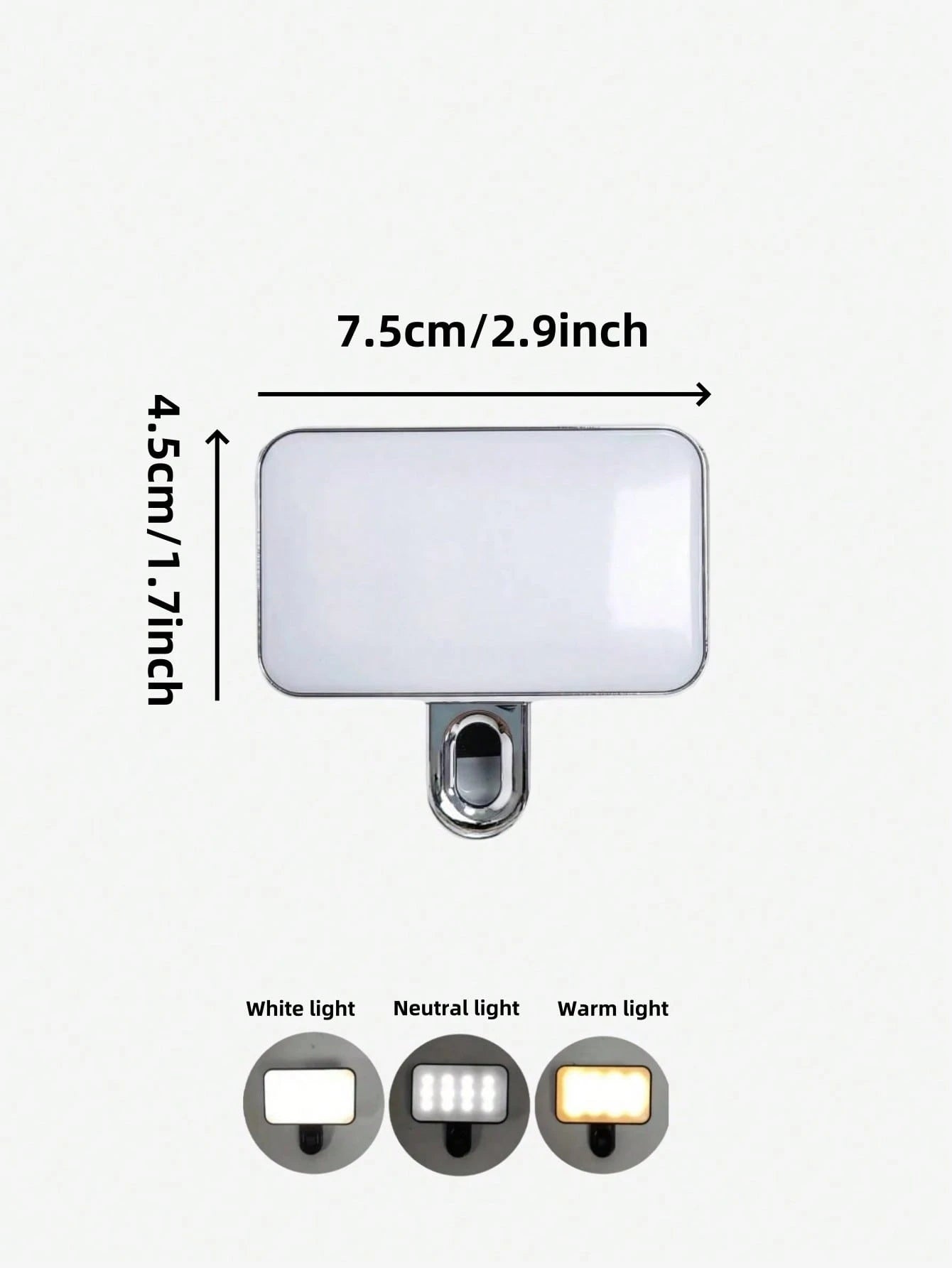 Baijun XU 1pc LED Selfie Light, Portable Mini Clip-On Phone Lighting With 3 Lighting Modes, Suitable For Makeup, Live Streaming, Video Conferencing, Rechargeable Phone/Camera Clip Light