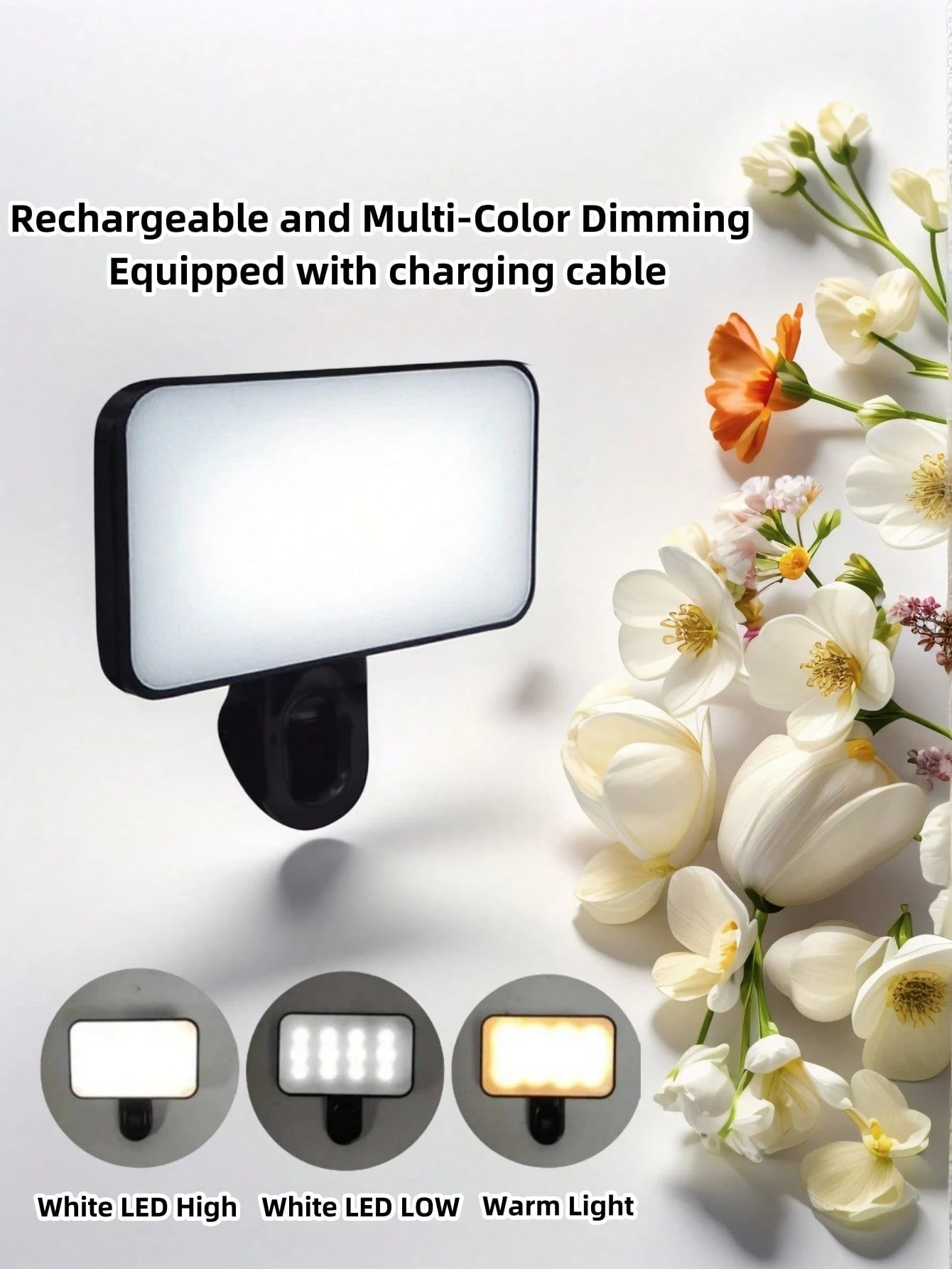 Baijun XU 1pc LED Selfie Light, Portable Mini Clip-On Phone Lighting With 3 Lighting Modes, Suitable For Makeup, Live Streaming, Video Conferencing, Rechargeable Phone/Camera Clip Light