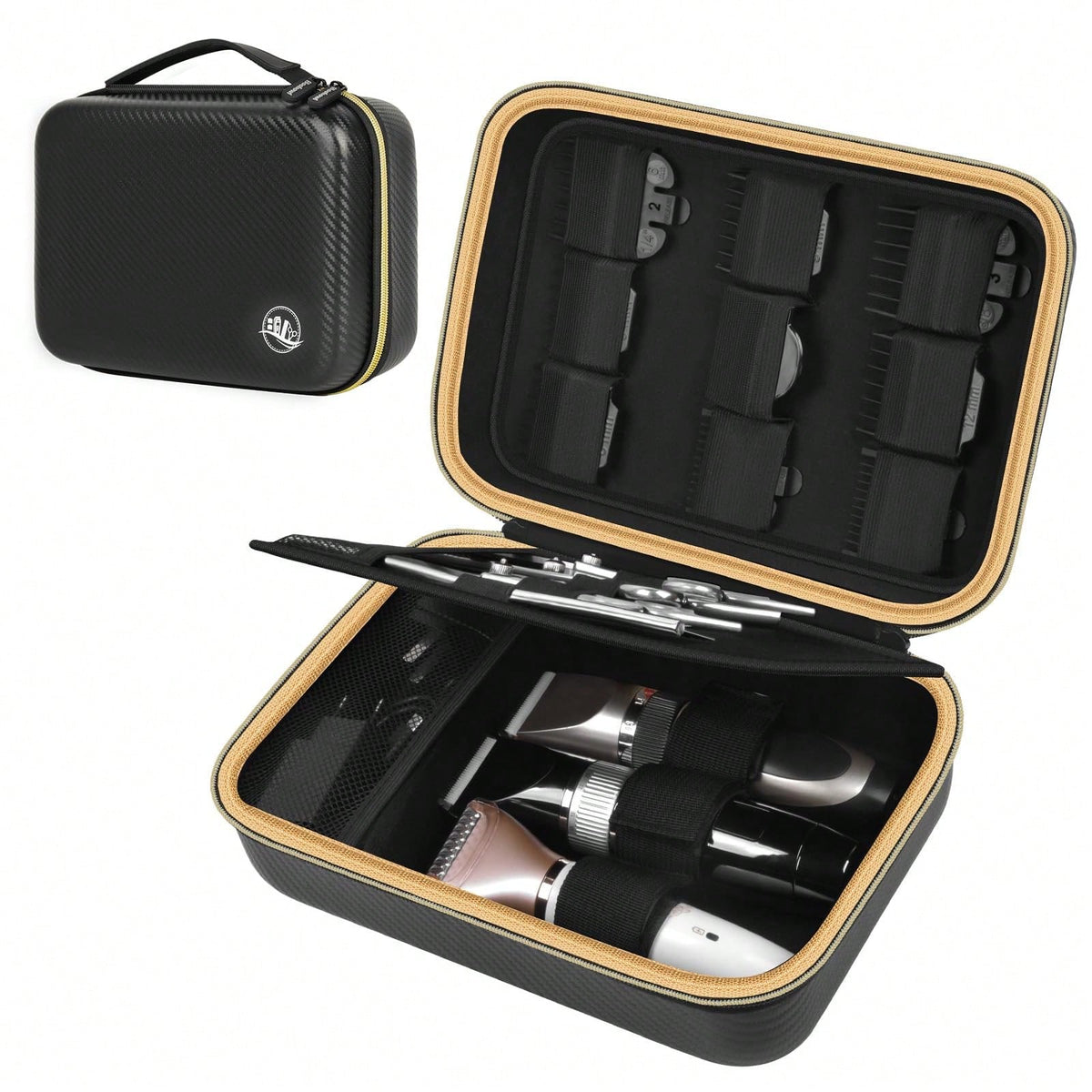 Barber Accessories Bag For Clippers And Supplies, Men Hair Trimmers Box, Portable Clipper Storage Holder Organizer For Hair Cutting, Guard Grooming Kit And Barbers Supplies (Bag Only)