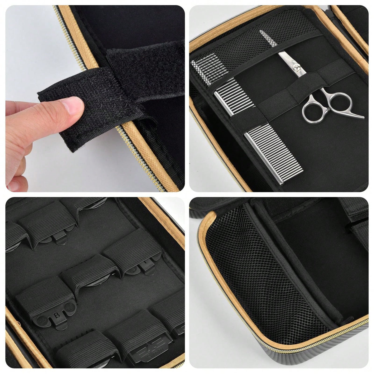 Barber Accessories Bag For Clippers And Supplies, Men Hair Trimmers Box, Portable Clipper Storage Holder Organizer For Hair Cutting, Guard Grooming Kit And Barbers Supplies (Bag Only)
