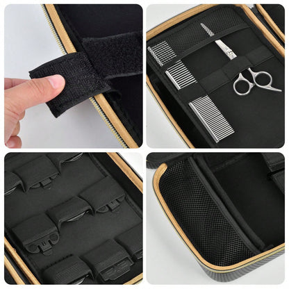 Barber Accessories Bag For Clippers And Supplies, Men Hair Trimmers Box, Portable Clipper Storage Holder Organizer For Hair Cutting, Guard Grooming Kit And Barbers Supplies (Bag Only)