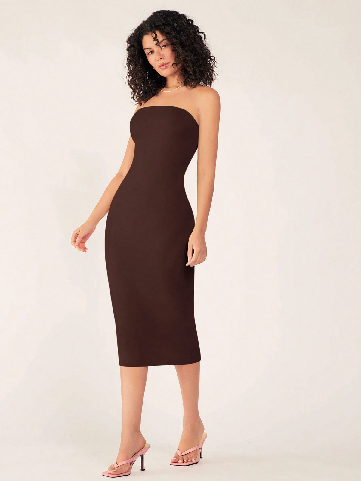 BASICS Women'S Strapless Slim Fit Bodycon Casual Dinner Dress Summer Dresses For Women Summer Dresses