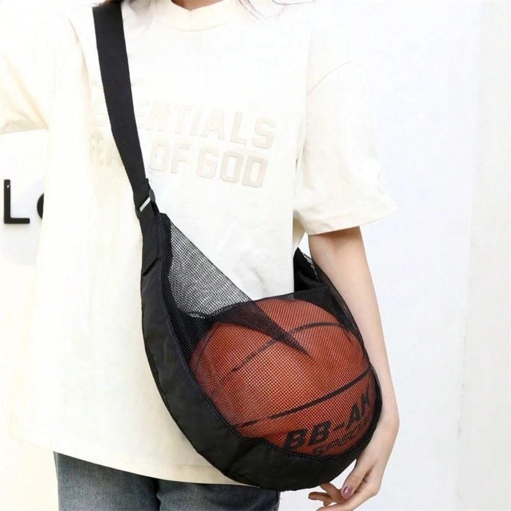 Basketball Bag, Single Shoulder Diagonal Cross, Double Shoulder Row, Football Sports Storage Bag, Large Capacity Handheld Mesh Bag, Men's And Women's Pet Ball Bags