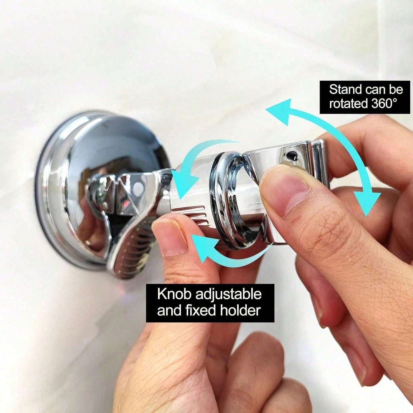 Bathroom Suction Cup Shower Head Holder, Stainless Steel Material, Convenient Storage, Simple To Install