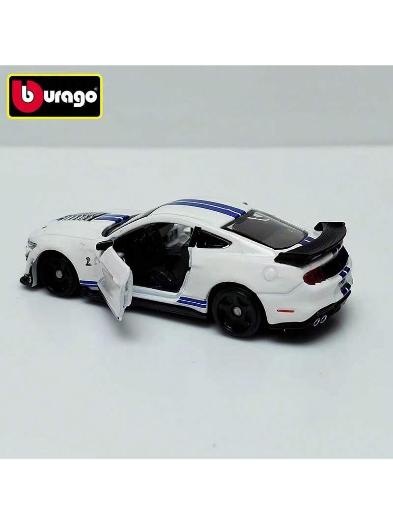 Bburago 1:64 Scale Mustang Shelby GT500 Diecast Model- Actual Size: 3.5 Inches/8.5 Cm (As Shown With Ruler)! Diecast Body, Openable Doors, Rubber Tires- Adult Collectible Gift