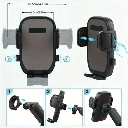 BDTGP 1 Car Mounted 2-In-1 Multifunctional Portable Rotating Phone Cup Holder, Suitable For Cars, SUVs, And Trucks, With Shock-Absorbing Edge Black Car Cup Holder Extender