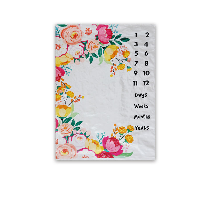 Bed of Roses- Milestone Blanket Quilt with 6 Milestone Cards and Markers
