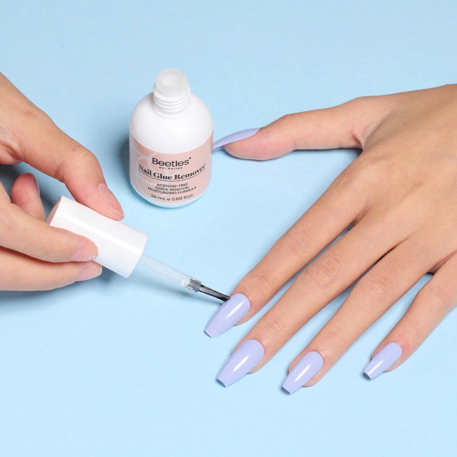 Beetles 20ml Nail Glue Remover With Cuticle Tool, Non-Acetone Gentle Formula For Press On Nails & False Nail Tips, Adhesive Remover – Not For UV Gel Glue