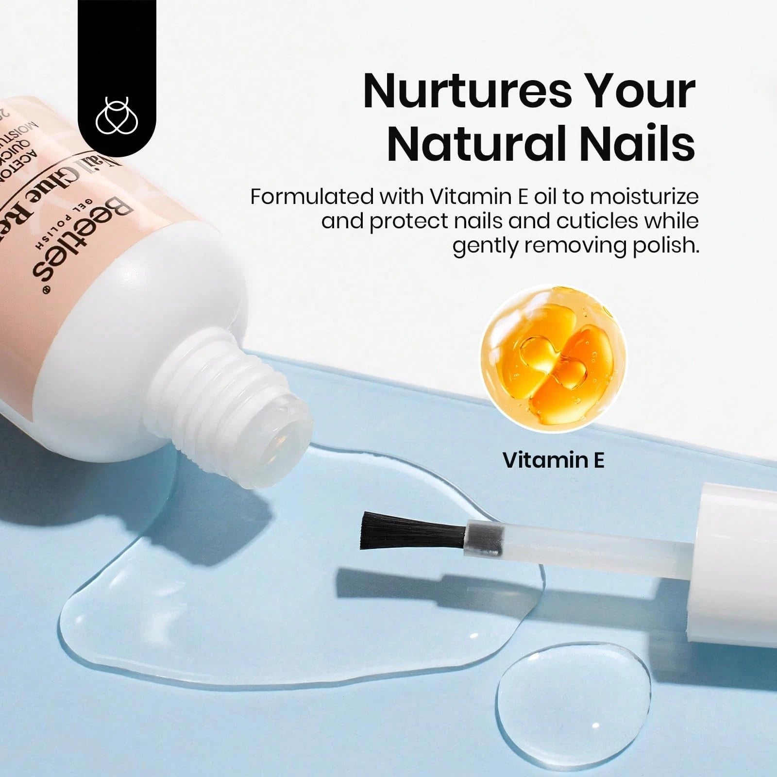 Beetles 20ml Nail Glue Remover With Cuticle Tool, Non-Acetone Gentle Formula For Press On Nails & False Nail Tips, Adhesive Remover – Not For UV Gel Glue
