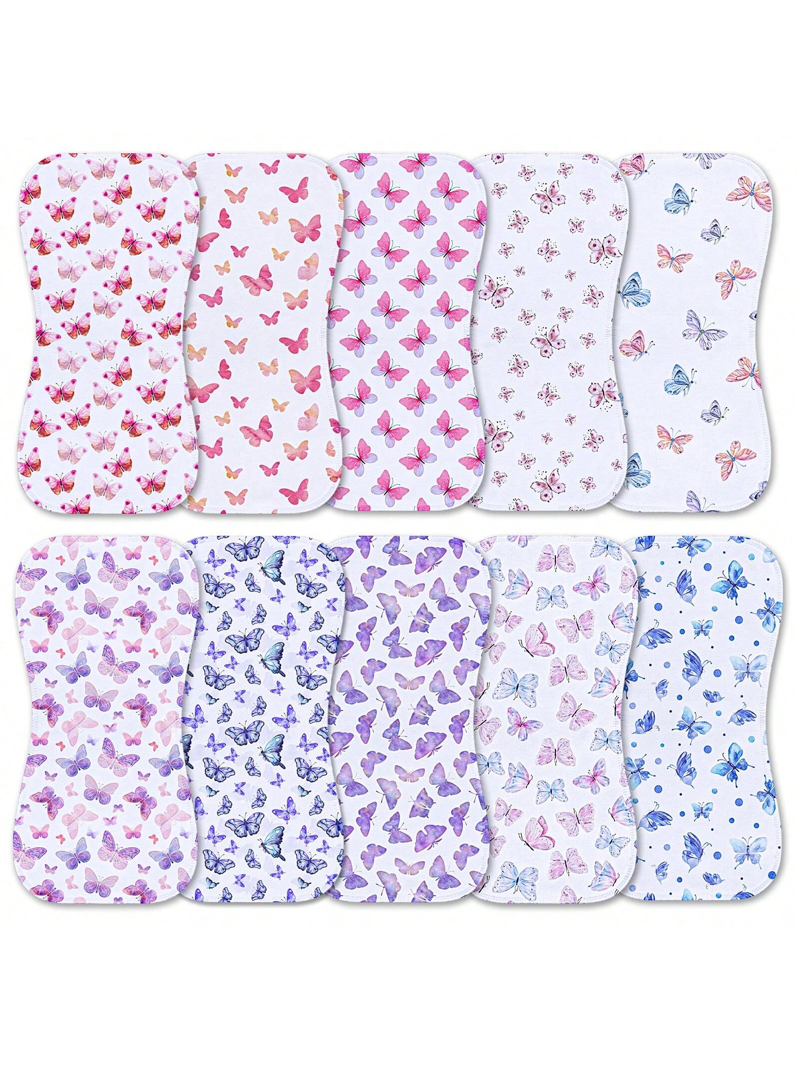 Benxoine 10-Pack Burp Cloths For Baby Boys And Girls- Organic Baby Burp Cloth,Baby Washcloths, Burp Rags, Large Neutral Burp Clothes For Newborn