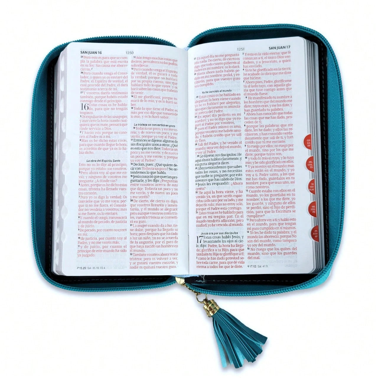 Biblia Chequera Para Mujer RV1960, Imit. Piel Turquesa Y Blanco Con índice