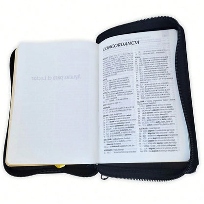 Biblia De Bolsillo Con Cierre RV1960 Imi. Piel Negro Con Indice