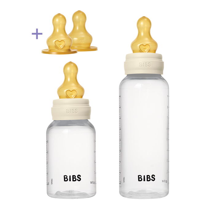 BIBS Baby BPA-Free Polypropylene Bottle Set 5oz +  9oz Latex