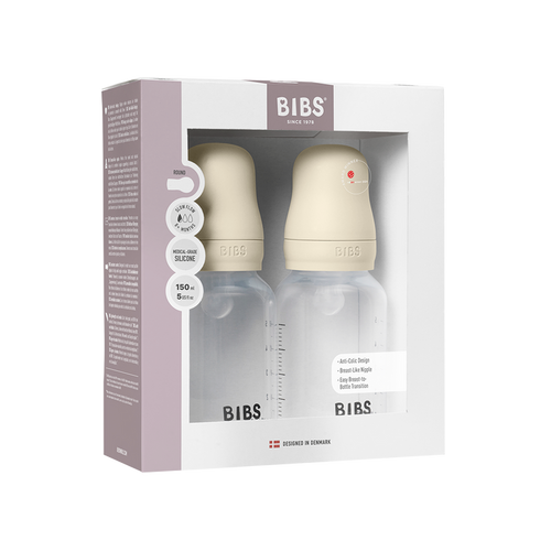 BIBS Baby BPA-Free Polypropylene Bottle Set 5oz. Silicone | 2 Pack