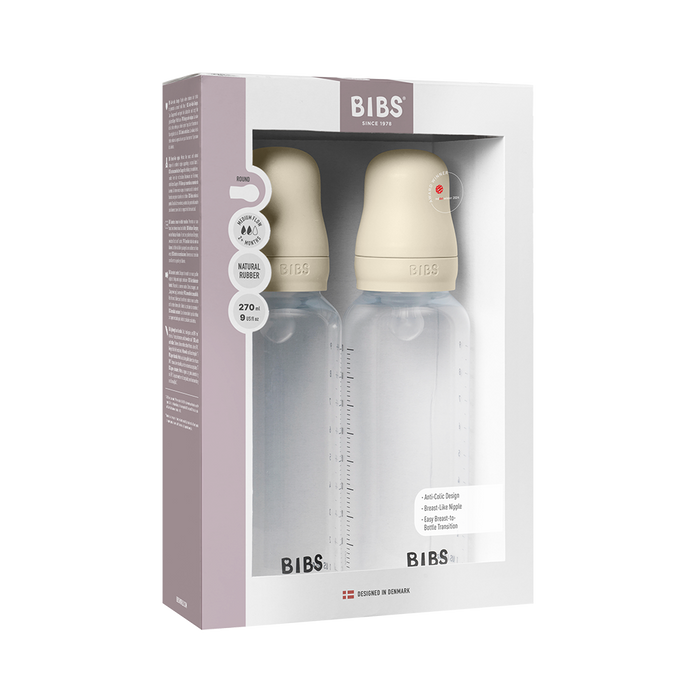 BIBS Baby BPA-Free Polypropylene Bottle Set 9oz. Silicone | 2 Pack