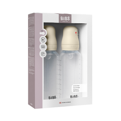 BIBS Baby BPA-Free Polypropylene Bottle Set 9oz. Silicone | 2 Pack
