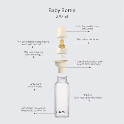 BIBS Baby BPA-Free Polypropylene Bottle Set 9oz. Silicone | 2 Pack