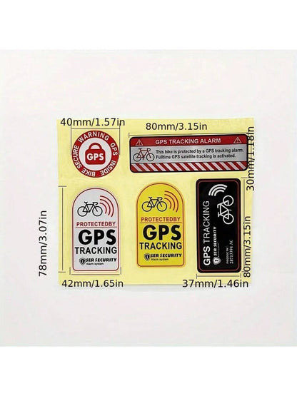 Bicycle Sticker Anti-Theft Decal For Bike Scooter Car Motorcycle Protected By GPS TRACKING Alarm Sticker Reflective