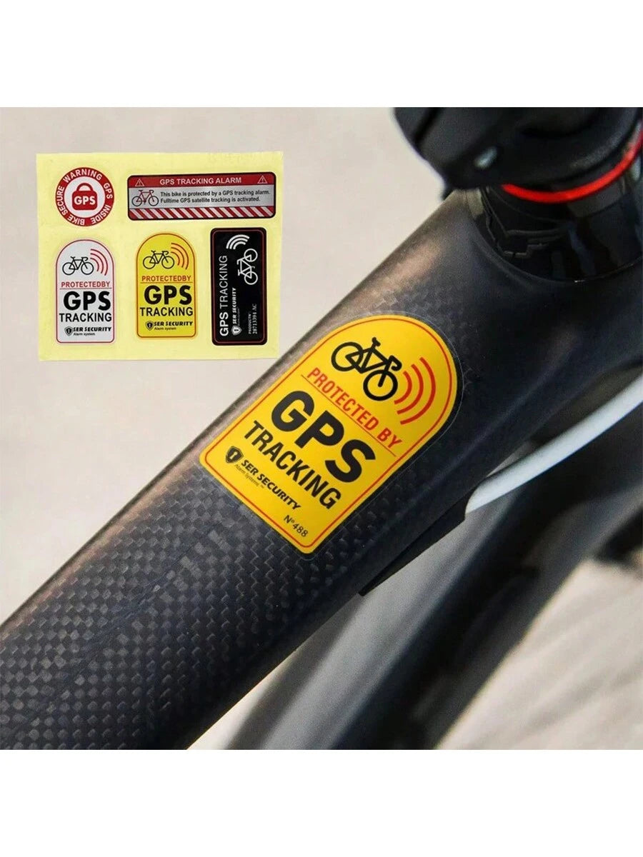 Bicycle Sticker Anti-Theft Decal For Bike Scooter Car Motorcycle Protected By GPS TRACKING Alarm Sticker Reflective