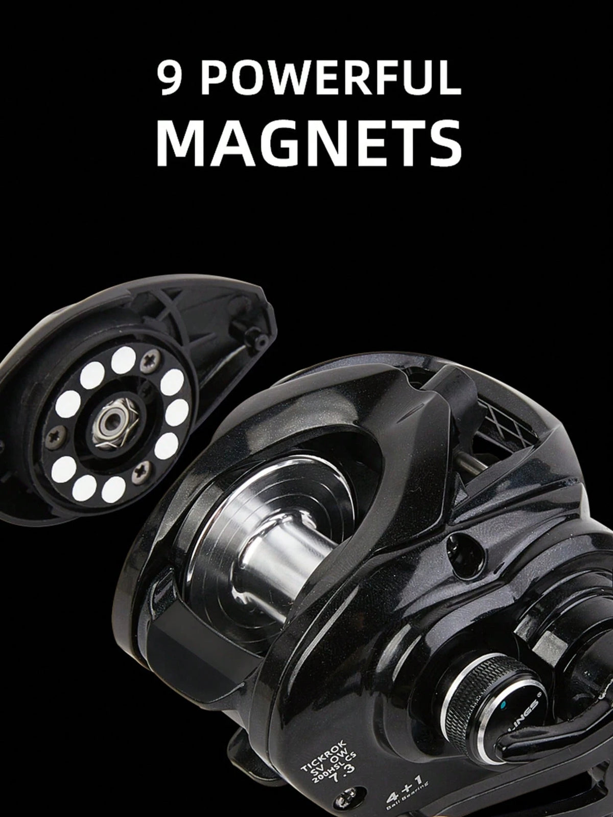 BILLINGS Baitcasting Reel,Baitcaster Fishing Reel For Drag Clicker,Max Drag 8KG,With Magnetic Brakes System,7.3:1 High-Speed Gear Ratio,Suitable Freshwater Saltwater Fishing Reel