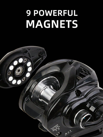 BILLINGS Baitcasting Reel,Baitcaster Fishing Reel For Drag Clicker,Max Drag 8KG,With Magnetic Brakes System,7.3:1 High-Speed Gear Ratio,Suitable Freshwater Saltwater Fishing Reel