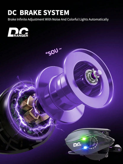 BILLINGS DC Digital Control Casting Reel, 158.5g Ultra-Light Fishing Reel, 7.2:1 Gear Ratio, Max Drag 5kg, With Drag Click Sound, 5+1 Ball Bearings, Suitable For Freshwater And Saltwater Fishing
