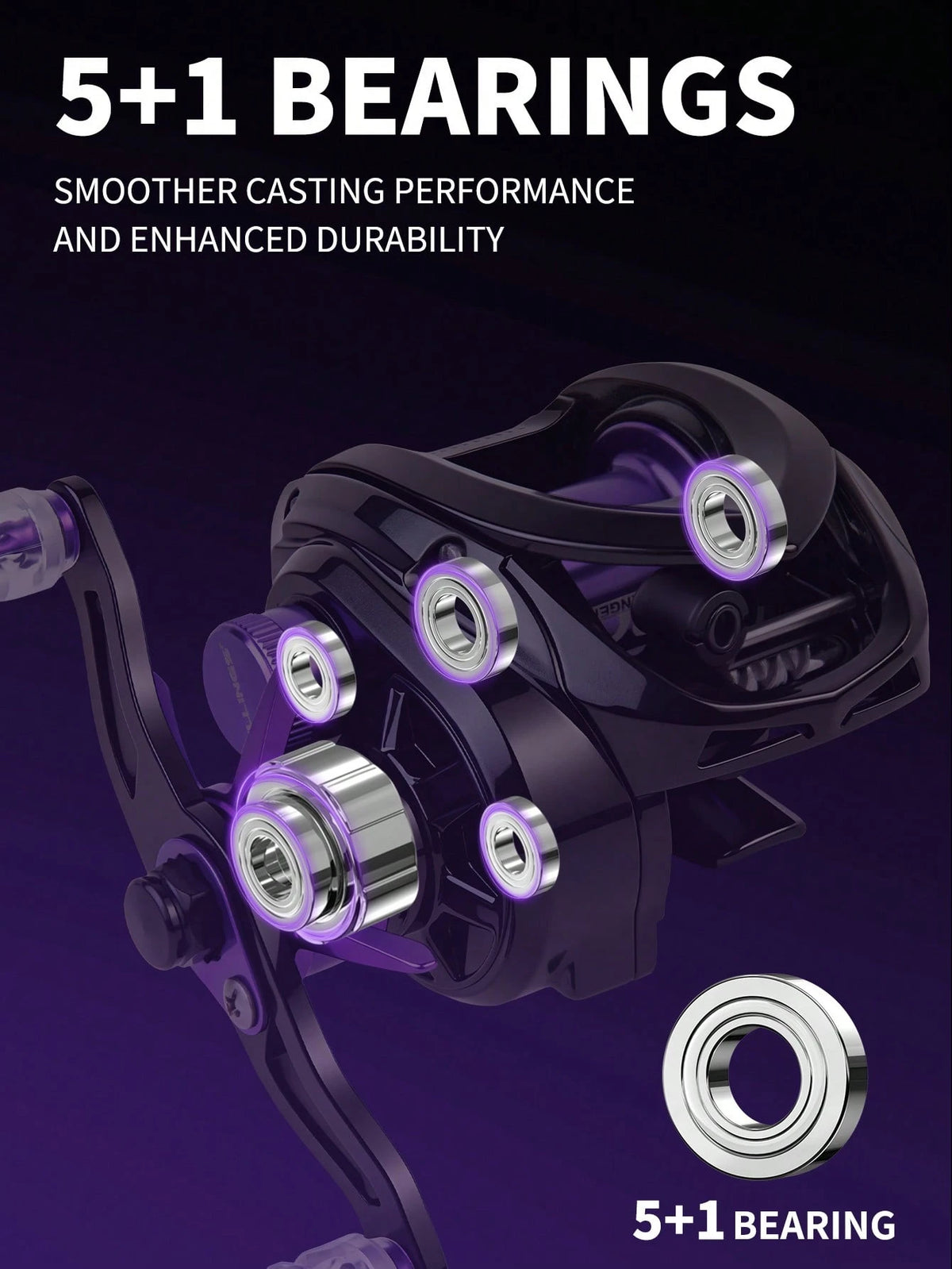 BILLINGS DC Digital Control Casting Reel, 158.5g Ultra-Light Fishing Reel, 7.2:1 Gear Ratio, Max Drag 5kg, With Drag Click Sound, 5+1 Ball Bearings, Suitable For Freshwater And Saltwater Fishing