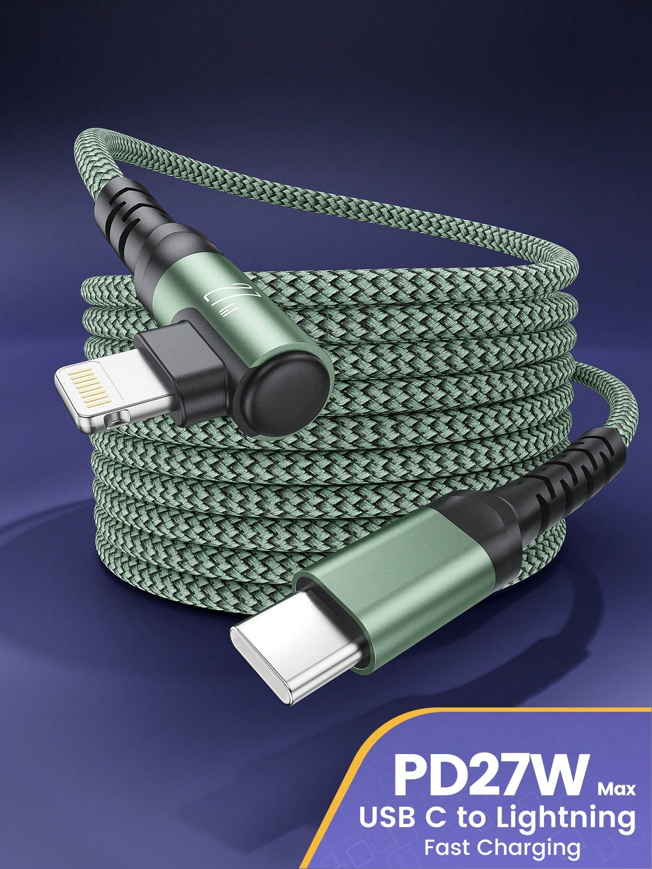 BinBoom Type-C To Lightning Data Cable, Supports 27W Max Fast Charging, Compatible With IPhone 14/13/12/11 Pro Max; Nylon Braided USB Data Cable, Compatible With XS Max/XR/X/8/7/Plus/6S Plus, IPad; Co