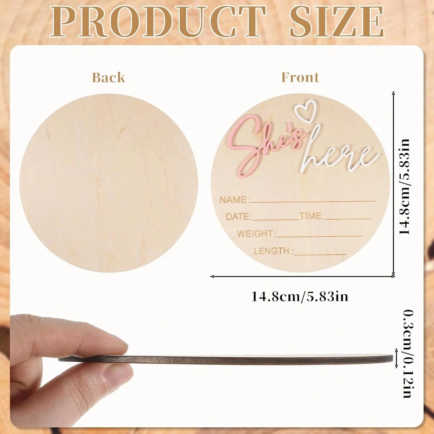 Birth Announcement Sign She's Here Or He's Here Announcement Sign Baby Newborn Announcement Sign Birth Announcement Board Baby Photo Prop