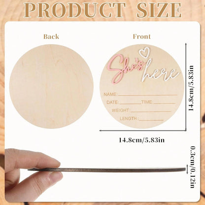 Birth Announcement Sign She's Here Or He's Here Announcement Sign Baby Newborn Announcement Sign Birth Announcement Board Baby Photo Prop