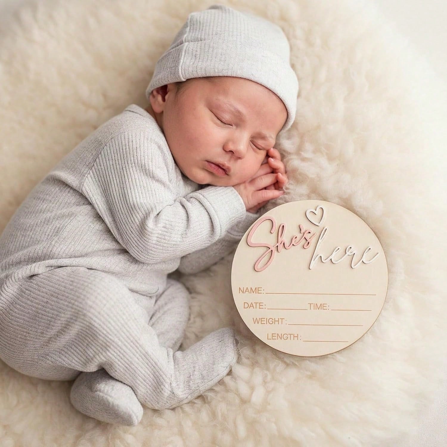 Birth Announcement Sign She's Here Or He's Here Announcement Sign Baby Newborn Announcement Sign Birth Announcement Board Baby Photo Prop