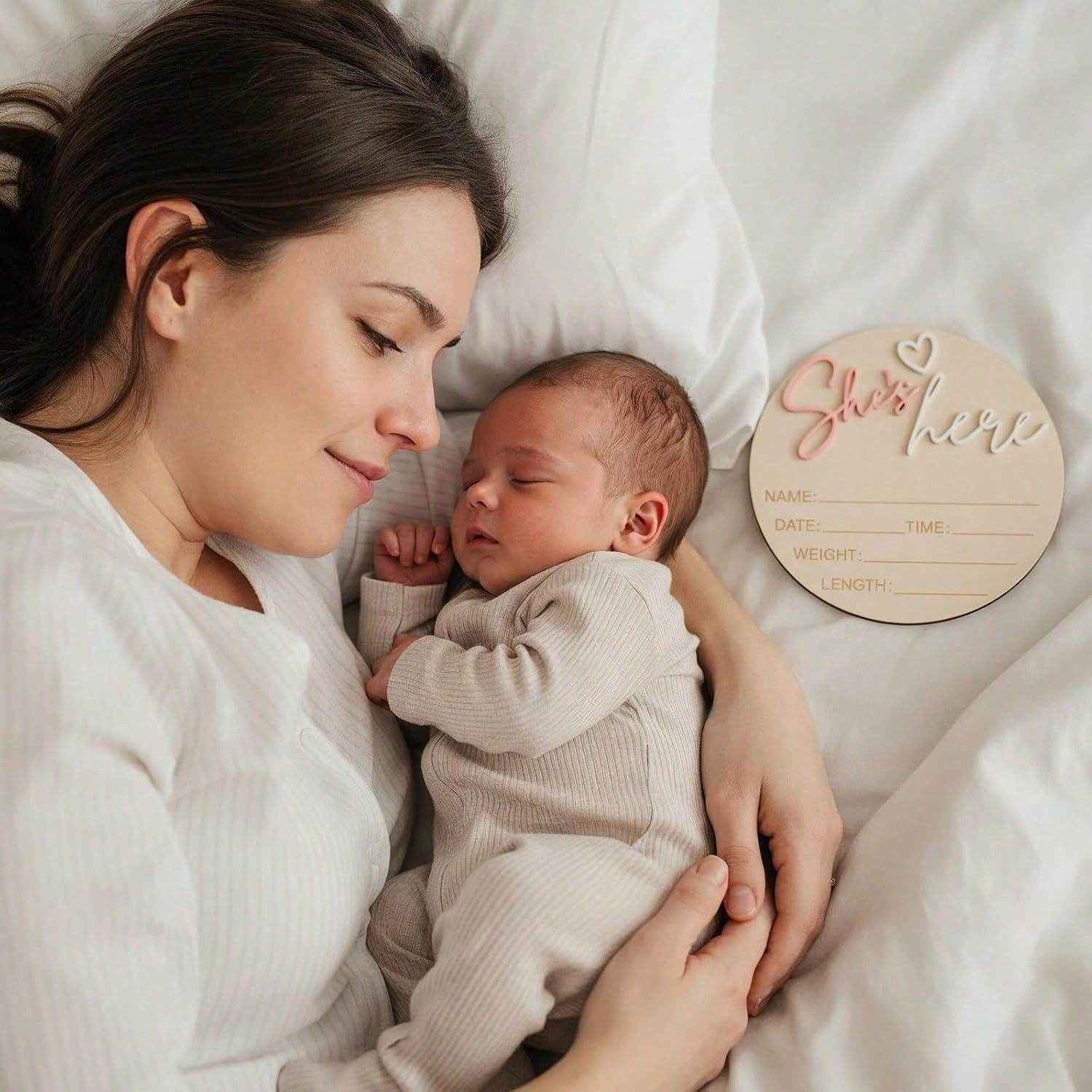 Birth Announcement Sign She's Here Or He's Here Announcement Sign Baby Newborn Announcement Sign Birth Announcement Board Baby Photo Prop
