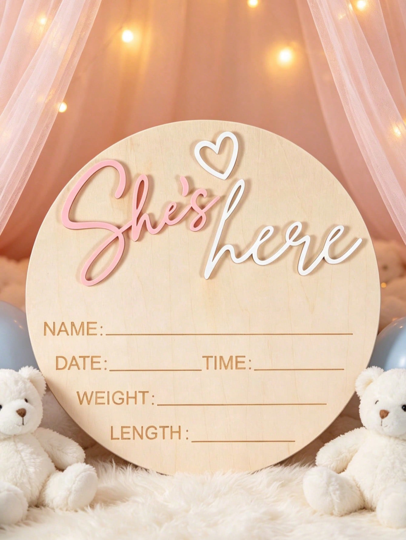Birth Announcement Sign She's Here Or He's Here Announcement Sign Baby Newborn Announcement Sign Birth Announcement Board Baby Photo Prop