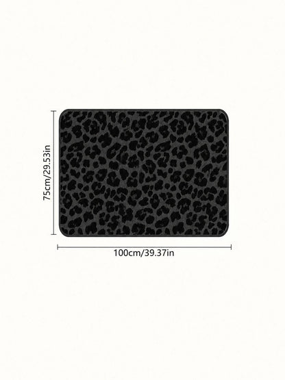 Black Leopard Print Car Trunk Mat, Non-Slip Polyester Cargo Liner, Universal Wear-Resistant Cargo Pad,Easy-Clean Stain Resistant Rear Trunk Protector, Stylish Auto Interior Accessory For All Vehicles