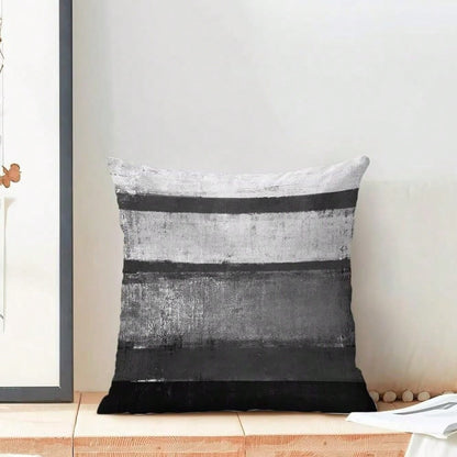 Black Pillow Covers 18x18 Set Of 2 Black Grey Striped Decorative Throw Pillow Cotton Square Modern Abstract Art Painting Cushion Cover Decor For Home Couch Sofa Bedroom