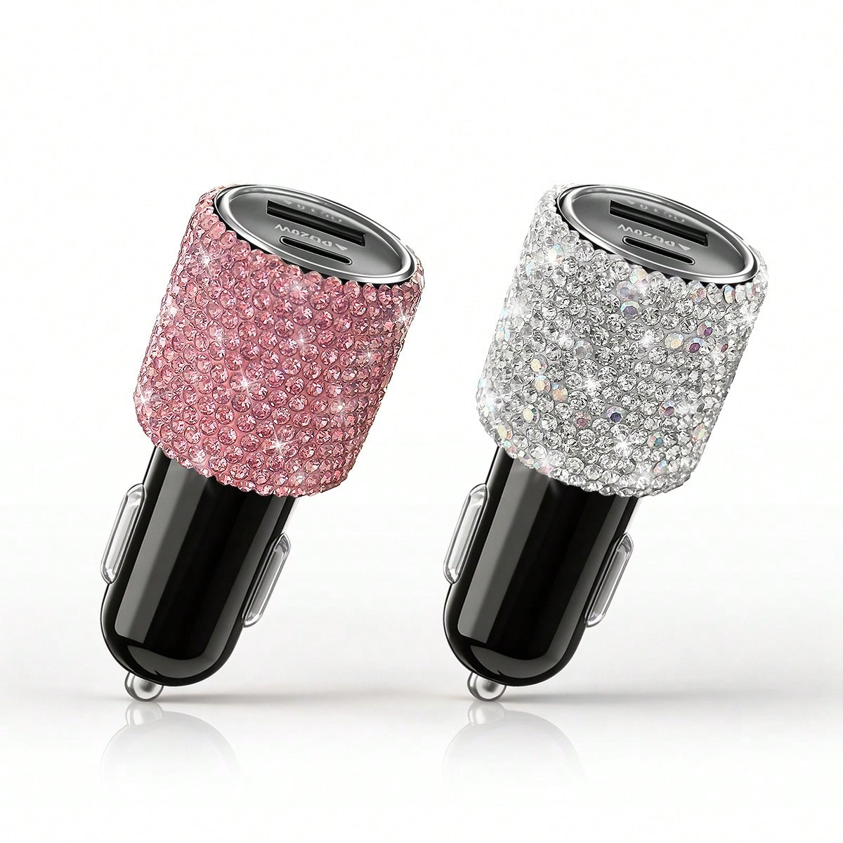 Bling Bling Car Charger, Diamond 3-In-1 Retractable Charging Cable, USB Charging Cable, Fast Charging, Cute 3-In-1 Fast Charging Cable, Suitable For Women, Compatible With Smartphones, Dashcam, GPS, P
