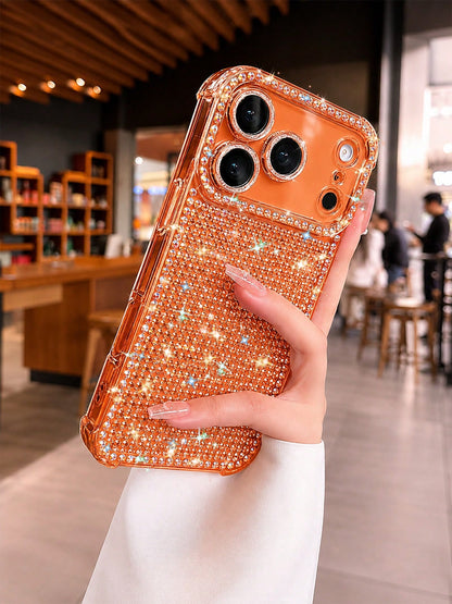 Bling Glitter Rhinestone Case Compatible With IPhone18PRO MAX, Luxury Full Diamond Sparkly Crystal Protective Phone Cover For Women Girls, Shockproof Corner Bumper Clear Frame Shiny Diamond Cell Phone
